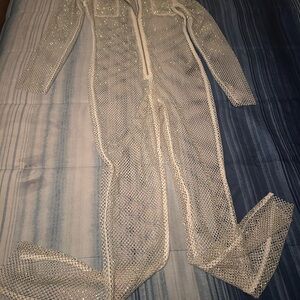 Sheer Rhinestone Jumpsuit